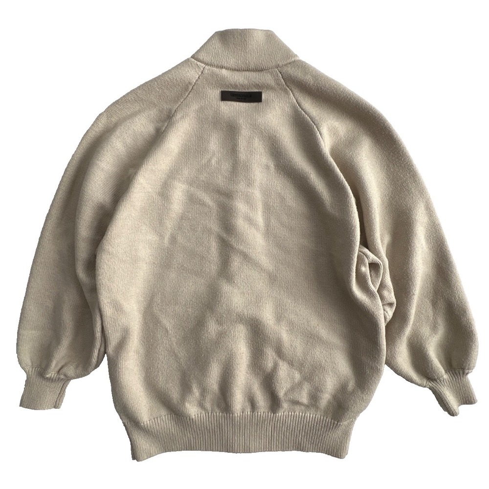 Fear of God Essentials Cardigan Womens XS Beige Zip Up Minimal Logo Cozy - Picture 8 of 13